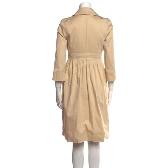 Diane Von Furstenberg Women’s Tan Tie Waist Trench Coat Size 2 - Picture 3 of 13
